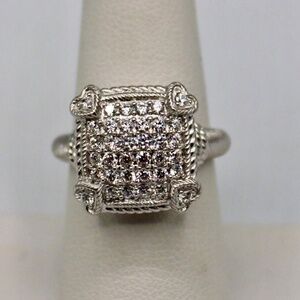 Judith Ripka Sterling Silver CZ Heart  Ring